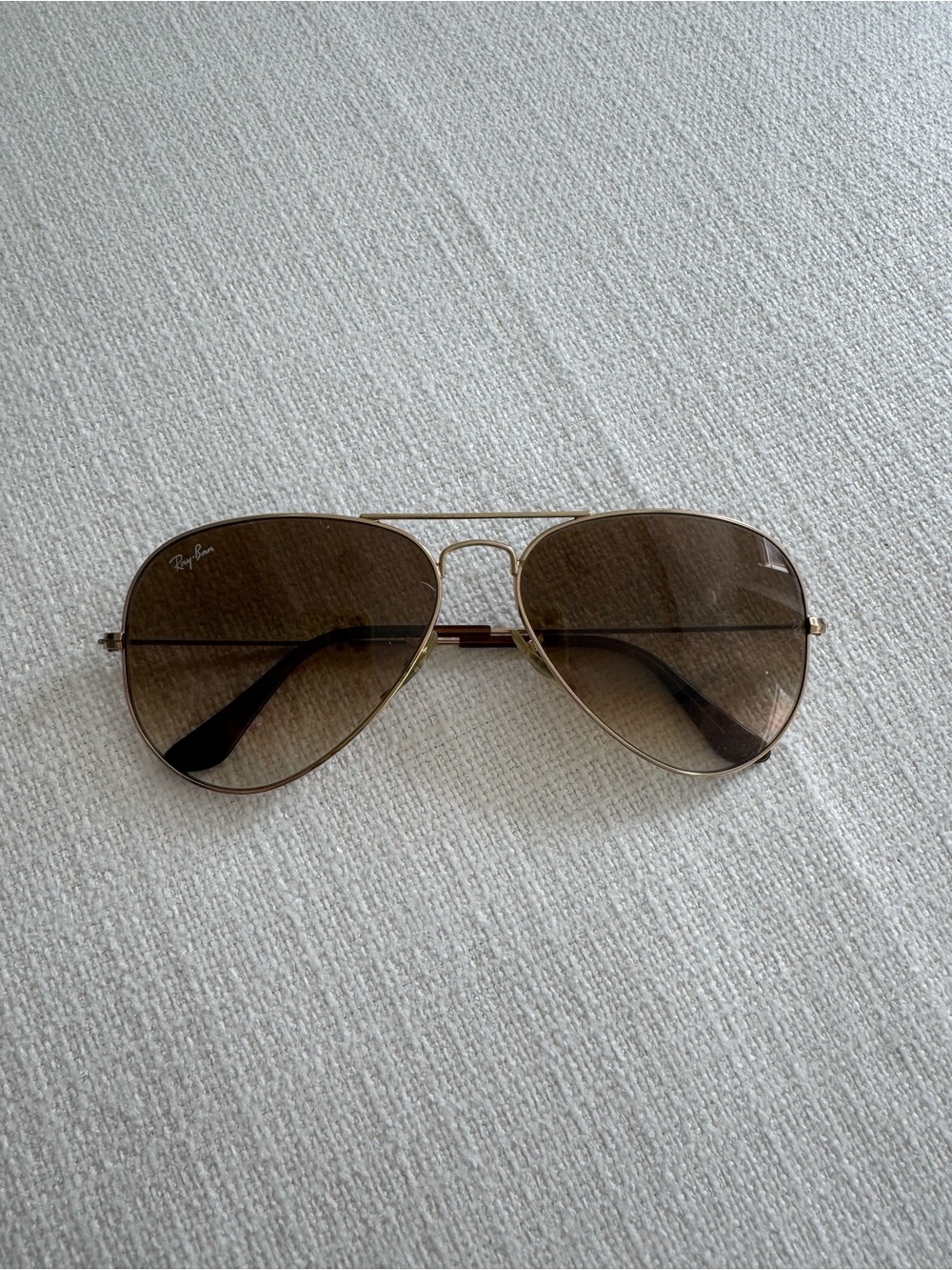 Ray-Ban Aviator Sunglasses in Brown and Gold Tones